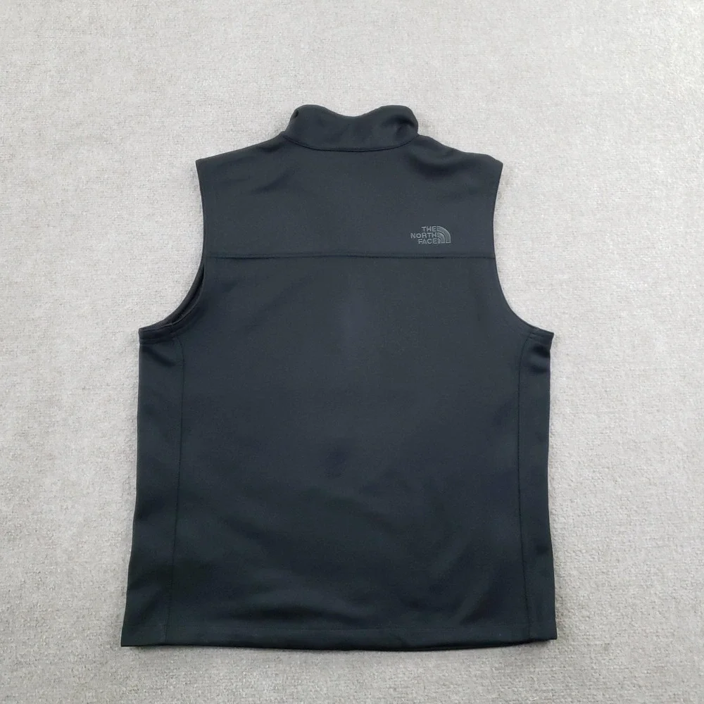 The North Face Vest Mens Medium Black Windwall Windbreaker Full‎ Zip Pockets Z